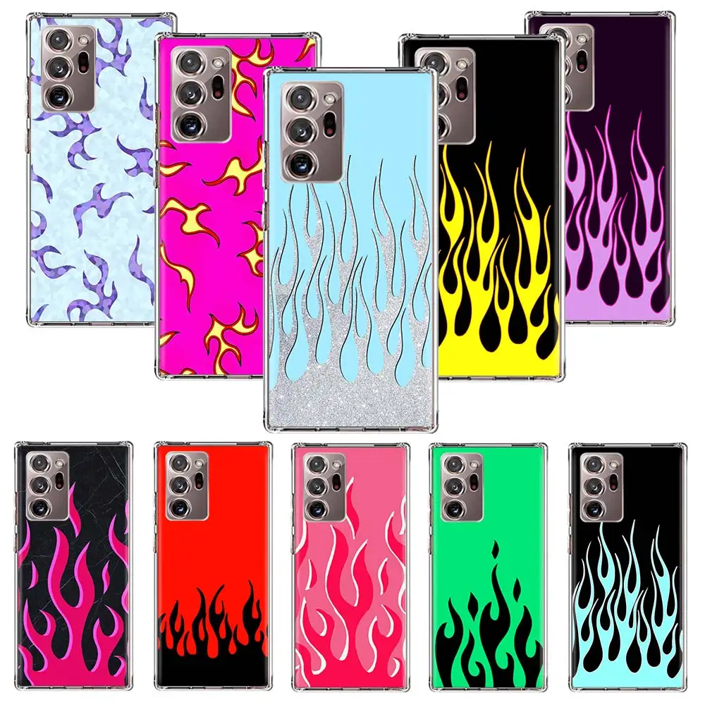 

Purple Flames Art Phone Case Coque For Samsung Galaxy Note 20 Ultra 8 9 Note 10 Plus M02s M30S M31S M51 M11 M12 M21 Cover Funda