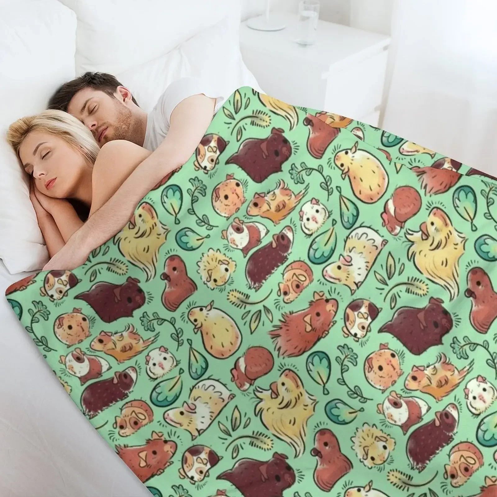 Одеяло с изображением морской свинки забавный подарок мягкие большие волосы