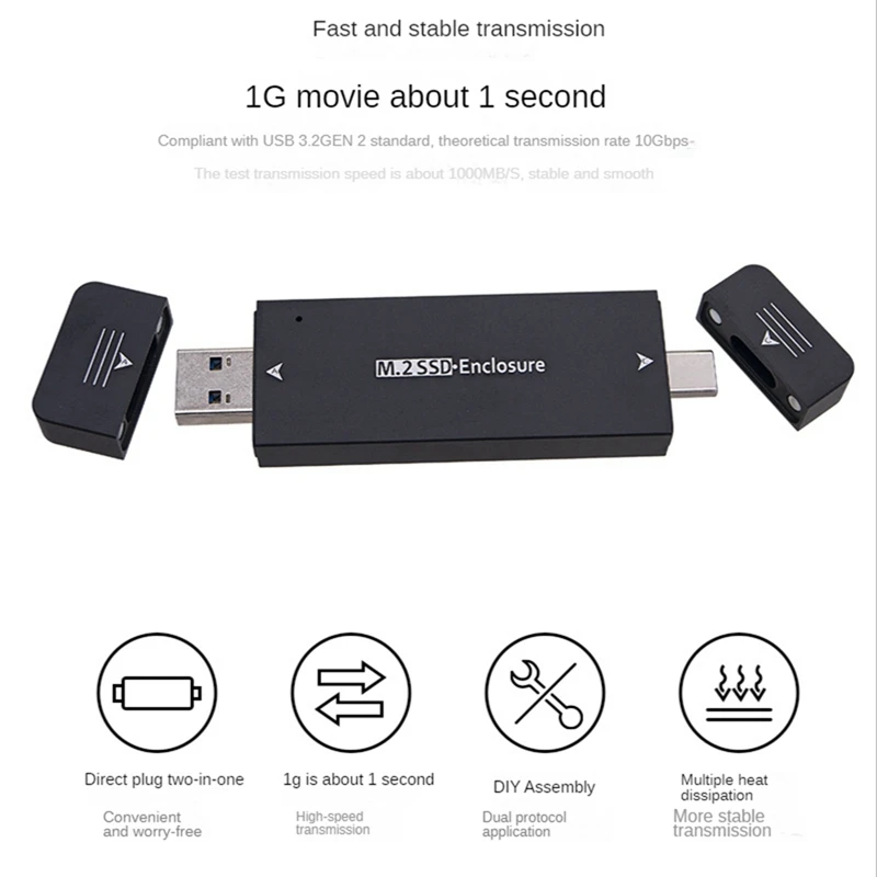 M.2 SSD-корпус USB 3.1 Type C корпус для жесткого диска внешний жесткий диск Внешний 2230 2242