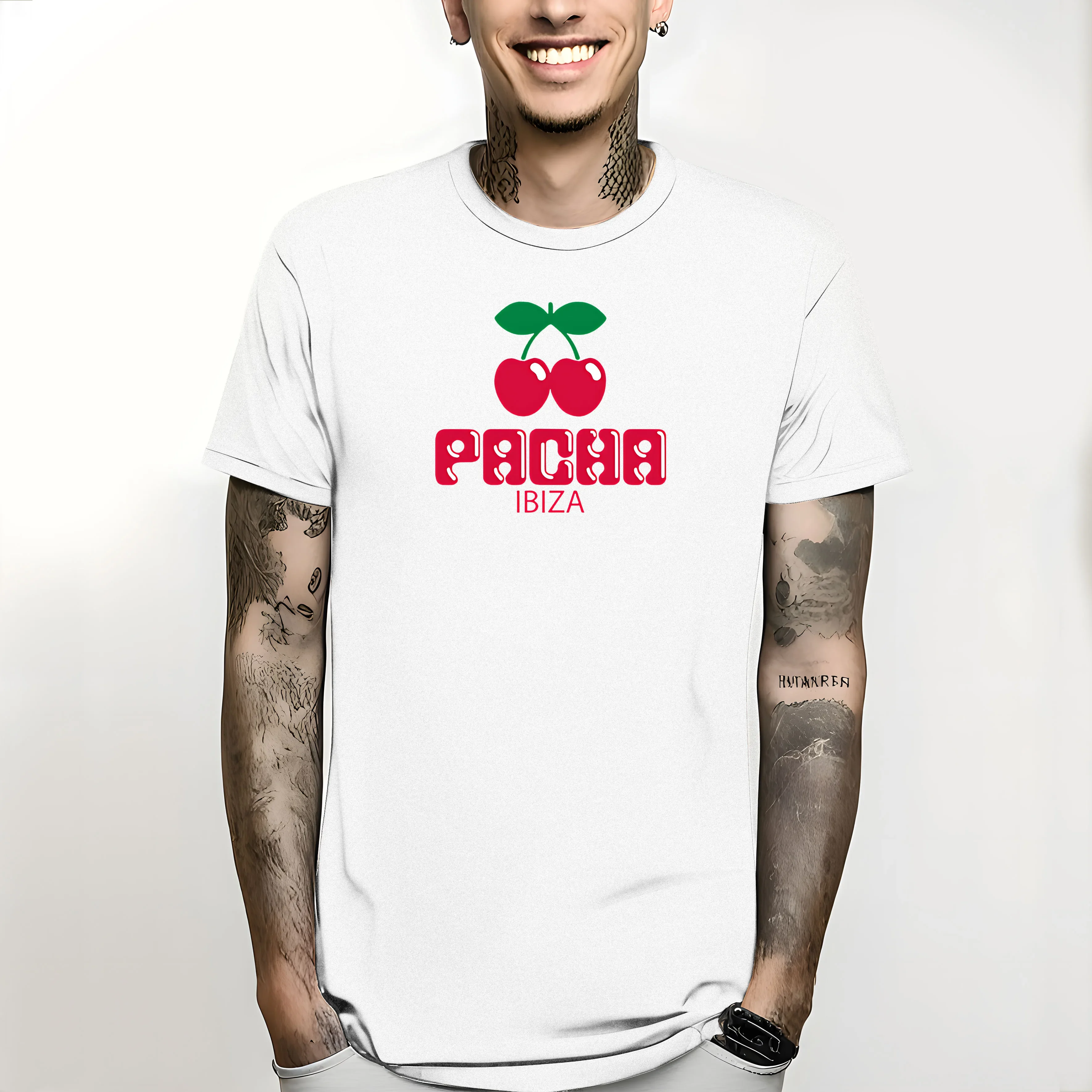 Фото Футболки PACHA IBIZA для взрослых и детей, одежда для домашних танцев, привилегии, белый остров, мужская одежда на заказ, одежда для манги в стиле Харадзюку №2