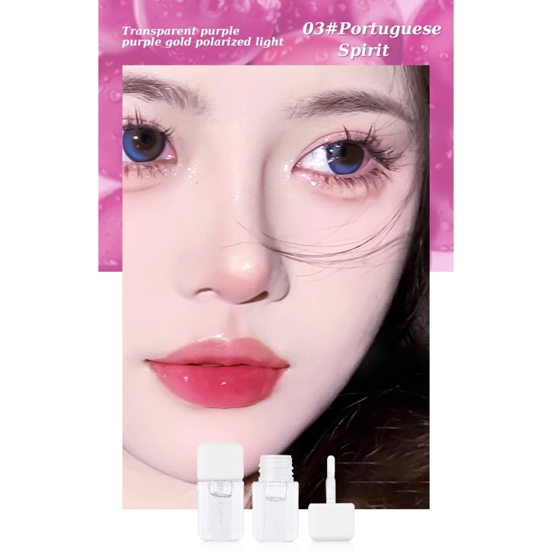 

Fruit Mirror Liquid Lip Gloss Lip Glaze Transparent Lip Oil Waterproof Liquid Lipstick Nude Clear Tint Makeup