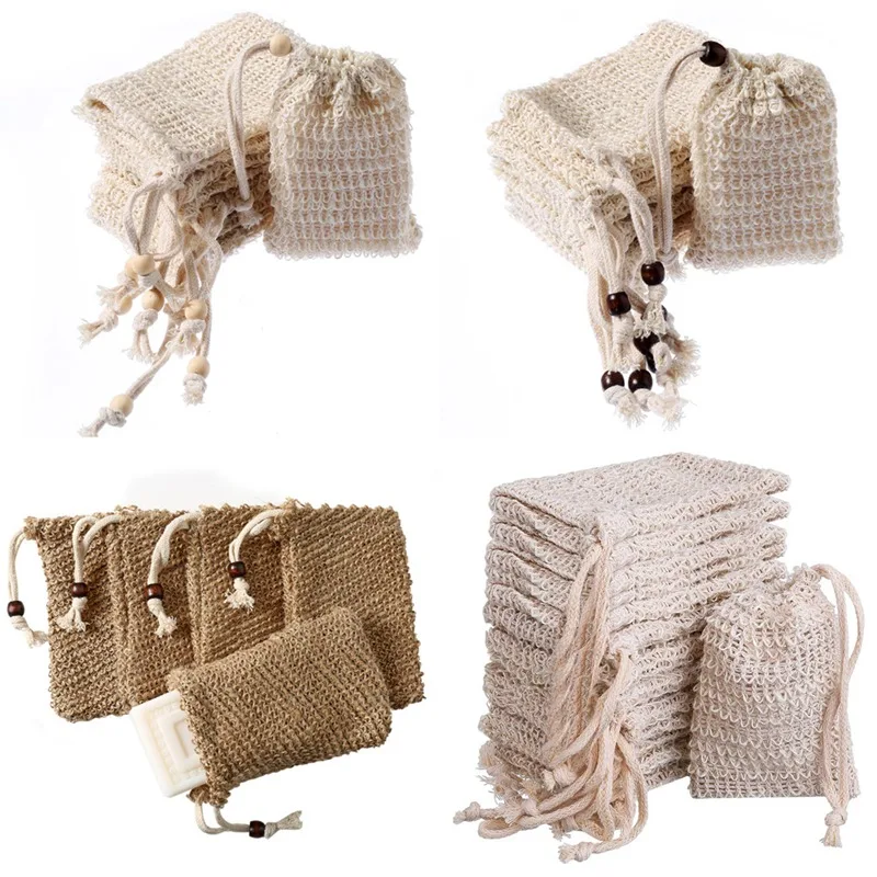 

10 Pcs/Lot Natural Sisal Soap Bag Exfoliating Soap Holder