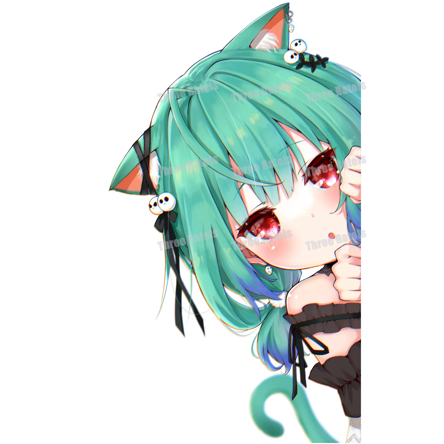 

B917 Lovely Sweet Uruha Rushia Hololive Girl Peeking 3D Anime Graphic Vinyl Decal Car Window Laptop Car Stickers