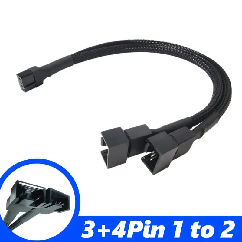 

Адаптер для охлаждения материнской платы RYRA 3/4Pin от 1 до 2, 4-контактный удлинитель, контроль температуры ШИМ, проводная линия 3/4P, 15