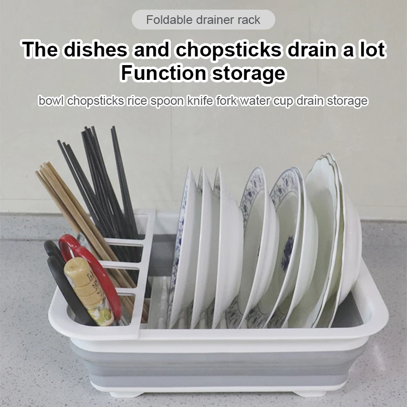 

Foldable Dish Rack Kitchen Storage Holder Drainer Bowl Tableware Plate Portable Drying Rack Home Shelf Dinnerware Organizer