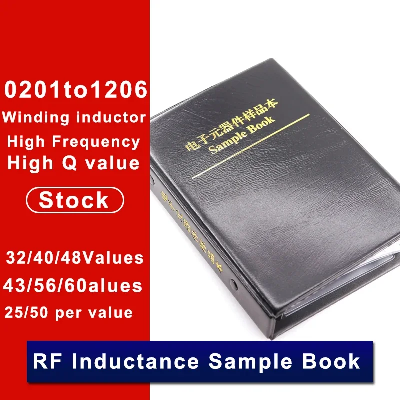 Фото RF High Q Value RF Chip Индуктор Образец книги Набор 0201 0402 0603 0805 1206 5% Высокочастотная индуктивность обмотки Smd №4