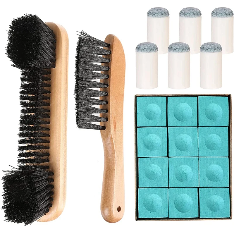 

1 Set Billiards Pool Table And Rail Brush Replacements Snooker Table Wooden Cleaning Brush Kit Accessories