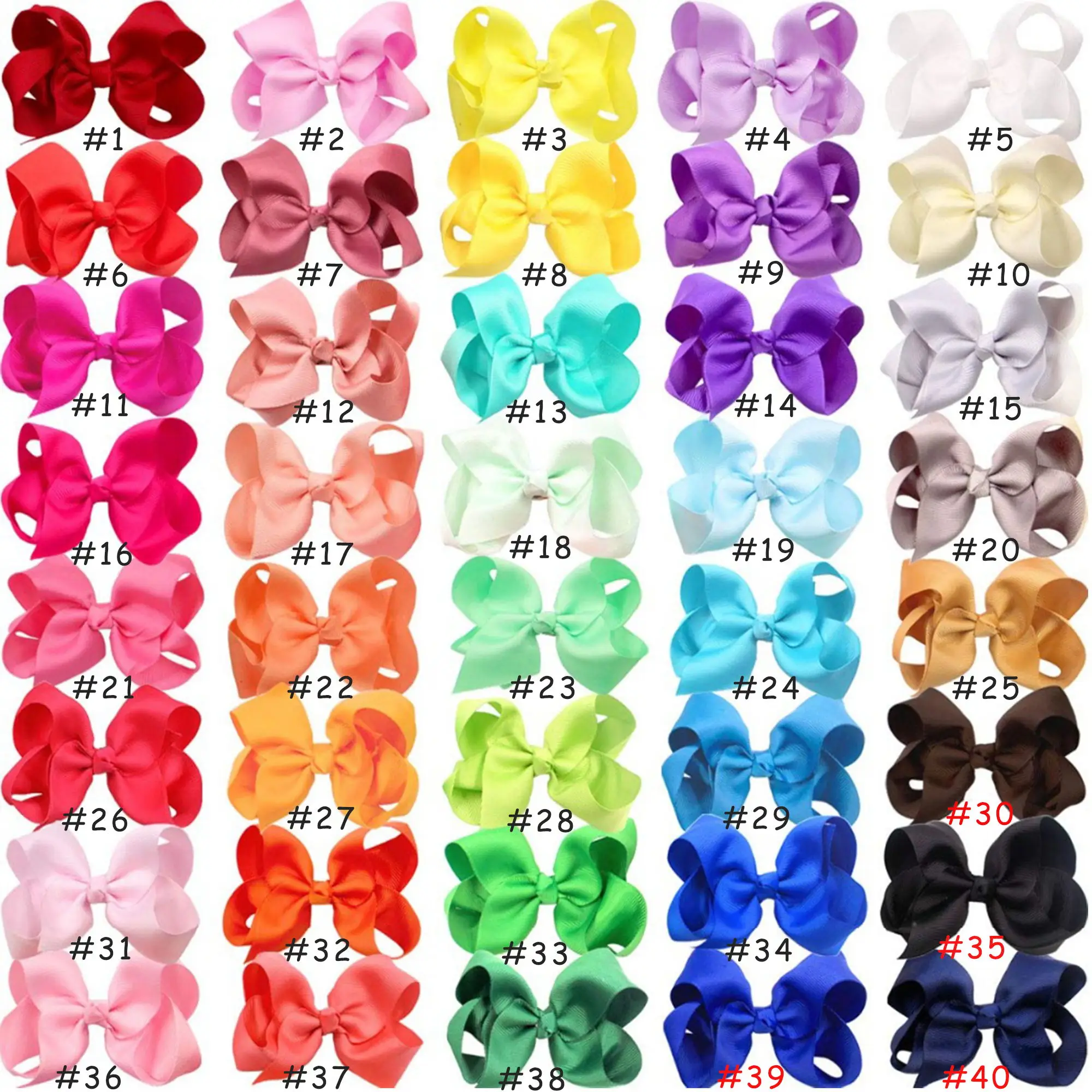 40 Colors 4.5 Inch Kid Girls Large Ribbon Hair Bows Clips Accessories for Toddlers Kids Girls hair Accessories