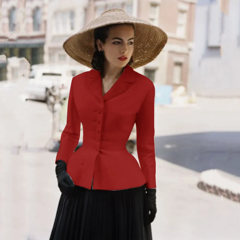 Women's Blazers 2023 Spring Jackets Slim Fit Single Breasted Fashion Lapel Business Casual Tops