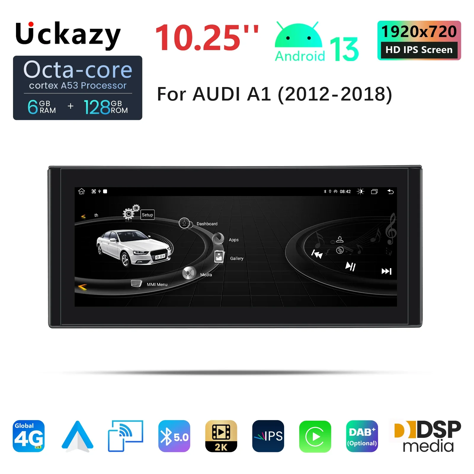 10 25 &quot8 ядер Android 13 Apple Carplay для AUDI A1 2012-2018 радио видеоплееры мультимедийный