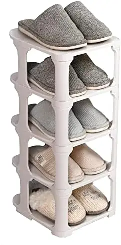 

Zapatero 4 Baldas Estantes, Estante Zapatero Estrecho Apilable Ahorra Espacio Contenedores Organizadores para Sala De Estar, Ent