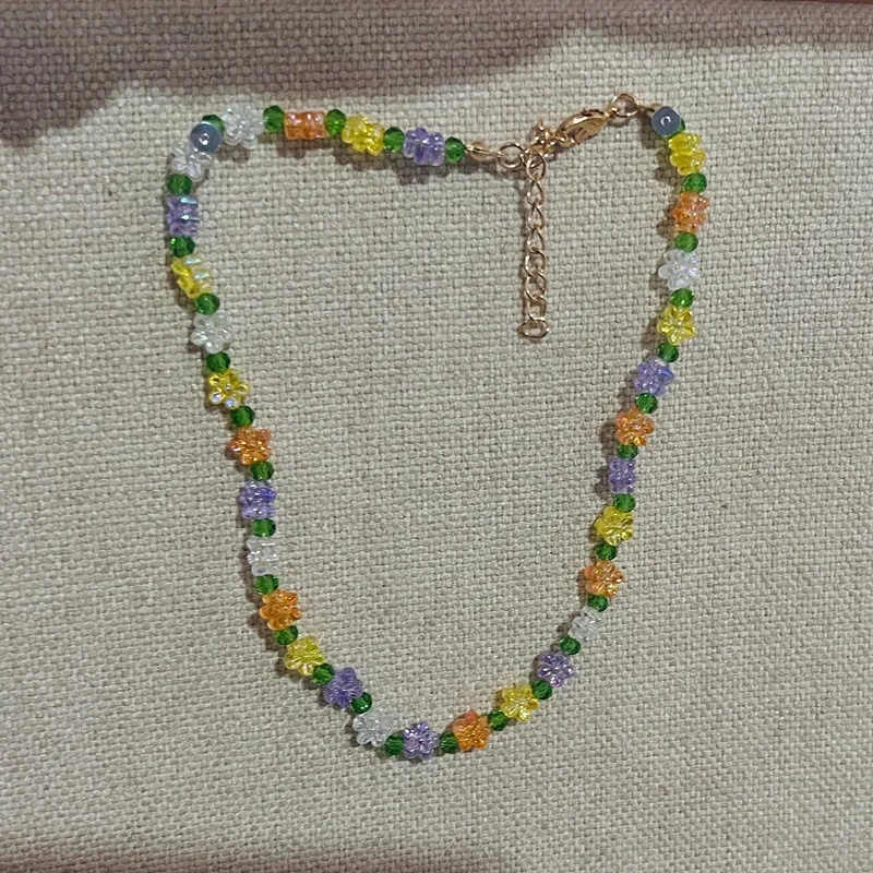 Богемное акриловое ожерелье из бисера для женщин ручная работа нитка чокер