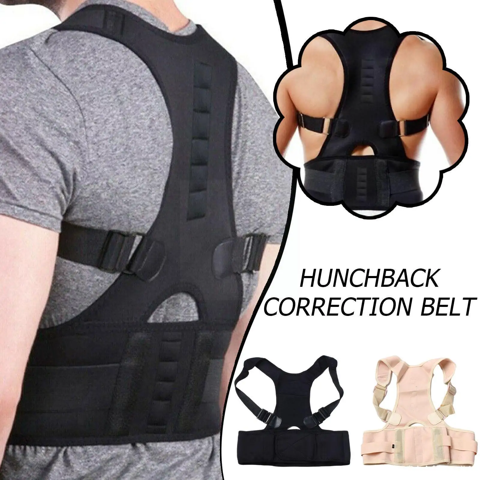 

Корректор осанки Регулируемый бандаж осанки ключица спина правильный ремень нейлоновый эластичный унисекс S-4XL Support Shoul Y0N4