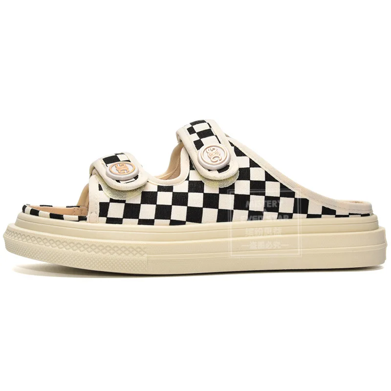 2023 summer women's slippers black and white fashion style daily outing women's shoes, women's shoes sandals