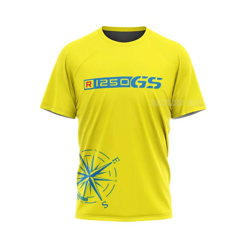 

Для BMWR1250 GS Motorrad белая желтая мотоциклетная футболка быстросохнущая дышащая модная повседневная Летняя велосипедная футболка