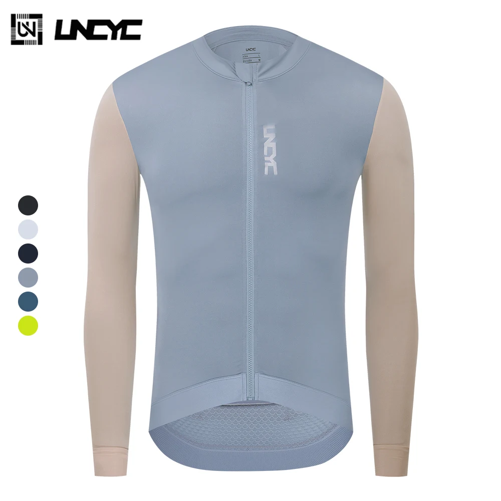 UNCYC Men's Cycling Jersey Spring Long Sleeve Full Road Bike Shirt Bicycle MTB Breathable Clothing