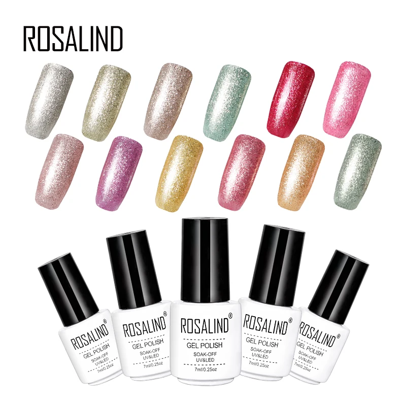 Радужный Гель-лак для ногтей ROSALIND кошачий глаз полуперманентный Гибридный