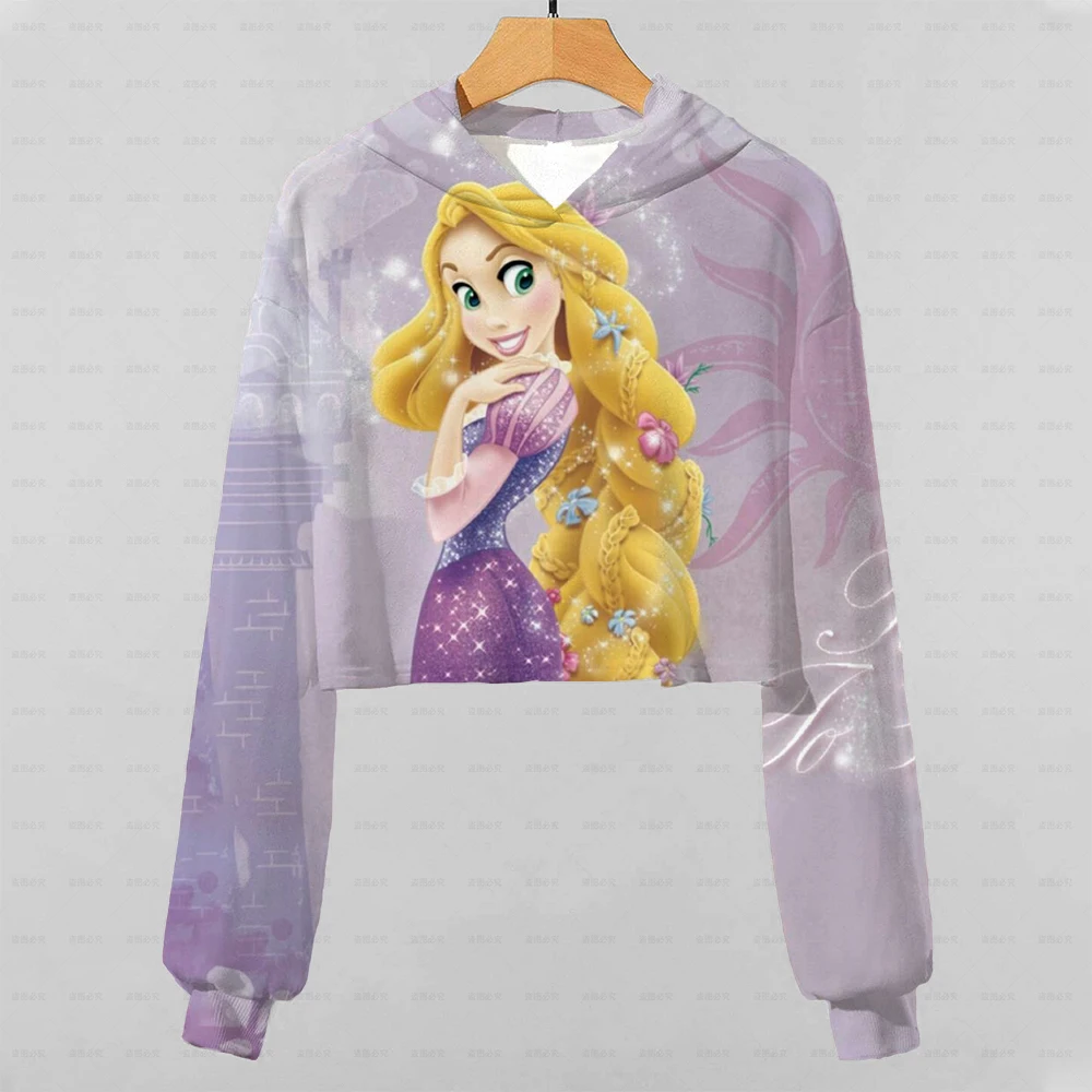 

Новинка 2022, жасминовые толстовки для девочек на весну и осень, модные толстовки с капюшоном для принцесс Диснея, повседневные топы с длинным...