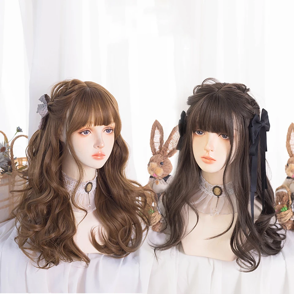 

DIFEI Synthetic Long Curly Wig Web Celebrity Highlights The Big Wave Curly Hair Put Natural Lolita Daily Wear