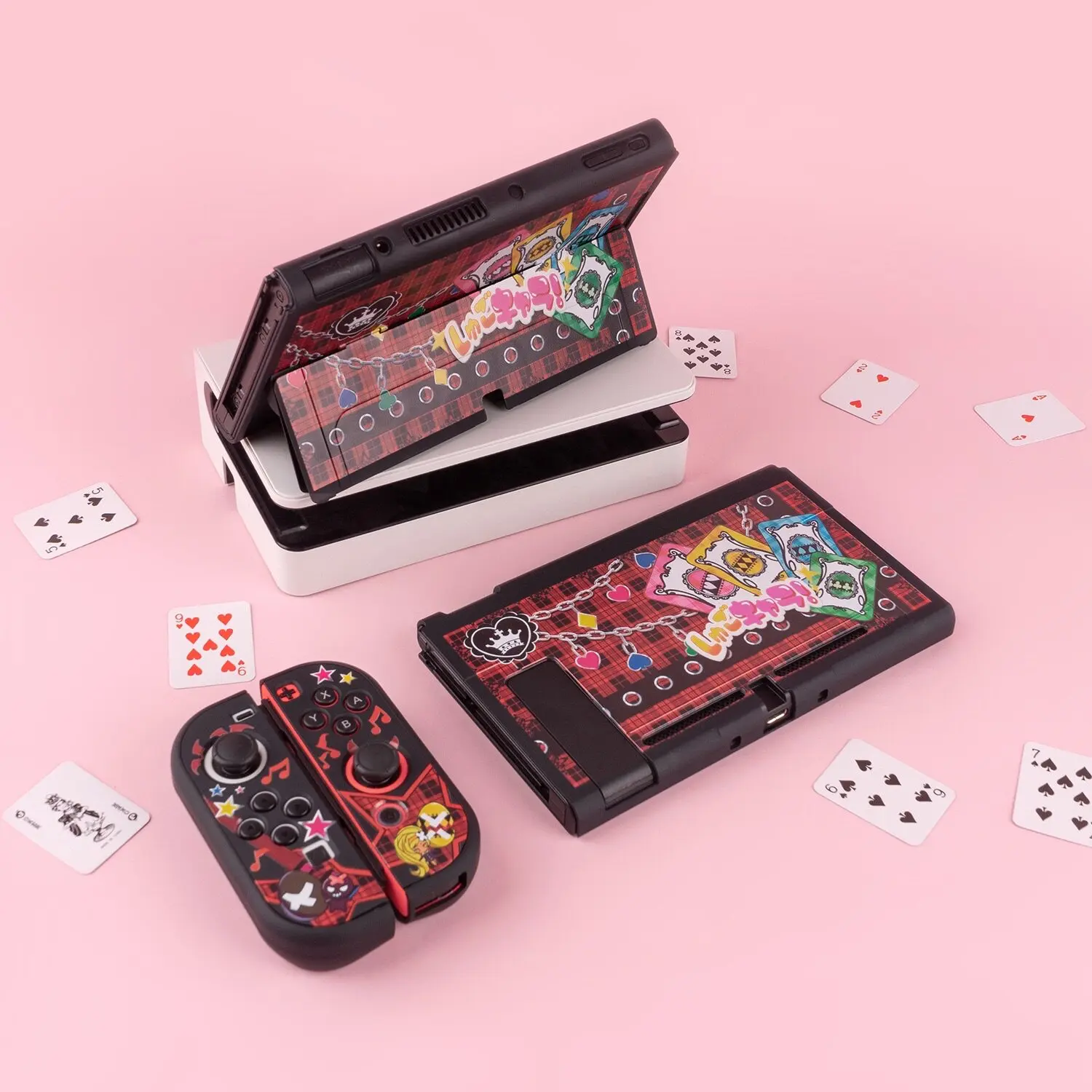 Фото Новый защитный жесткий чехол для Switch 2 и Switch OLED с принтом Шуго Чара Аму, раздельная крышка, док-станция, защита от царапин и ударов №4