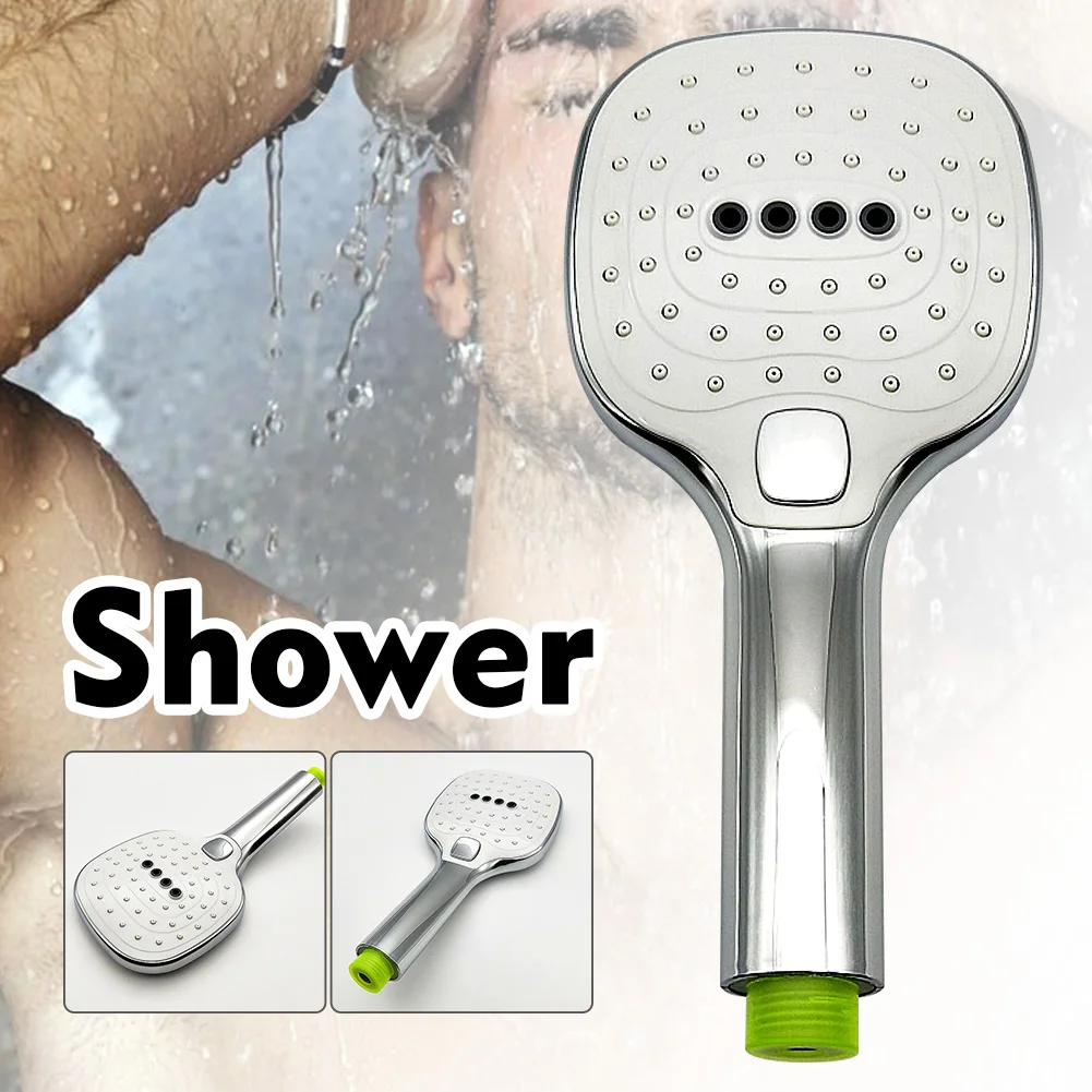 

Rustproof Pressurized Practical Big Spray Durable Adjustment Button Electroplate Surface Rubber Nozzle Shower Head Bathroom Home