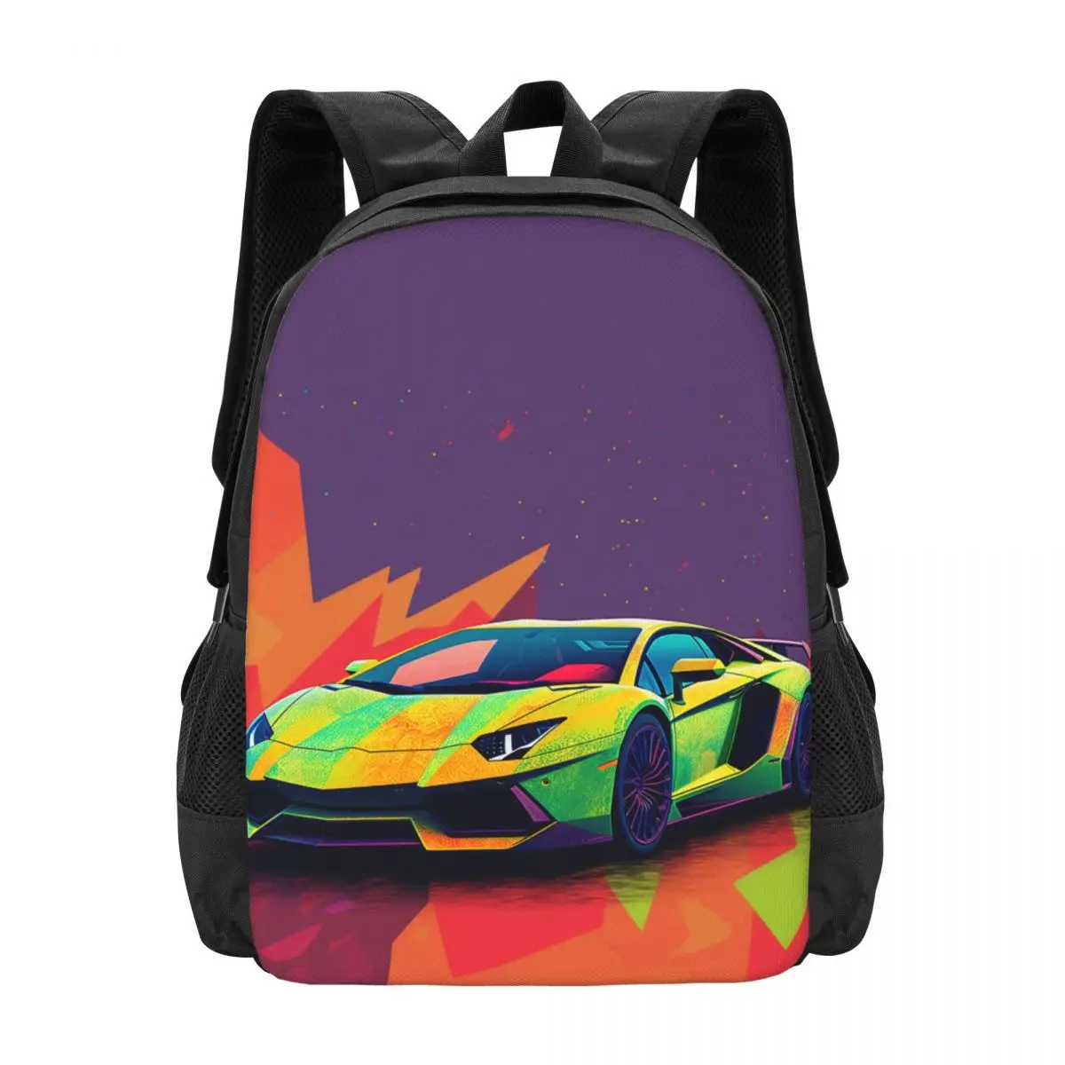 

Luxury Sports Car Backpack Student Unisex Cover Art Neo Fauvism Big Backpacks Streetwear School Bags Trekking Designer Rucksack