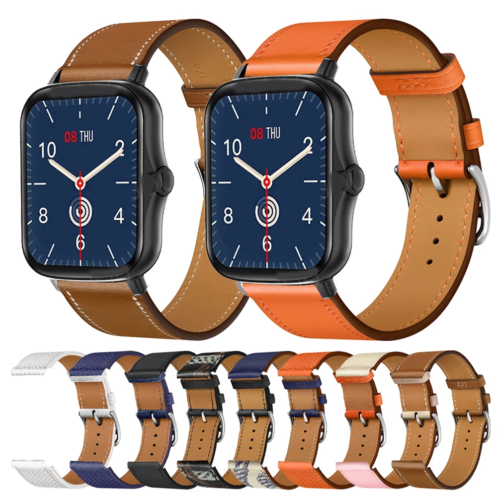 

Ремешок кожаный для COLMI P8 Plus Pro P9 P12 V23 V31, сменный Браслет для COLMI Land 2S, аксессуары для наручных часов