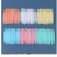 100 pcs double headed oral care brush pick interdental brush teeth sticks oral cleaning plastic floss toothpick