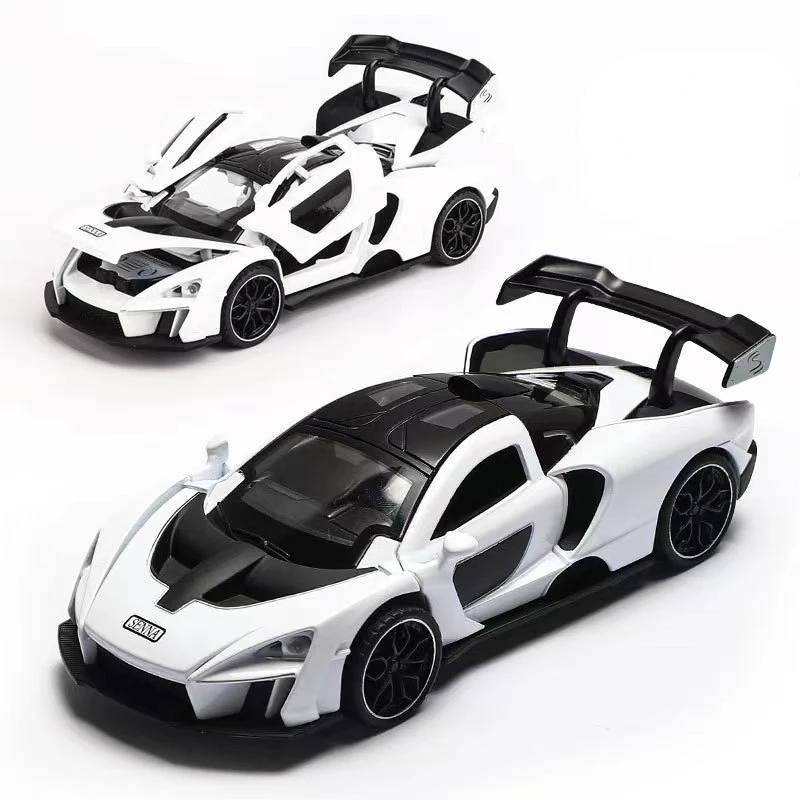 

Sports Car Model Diecasts Metal Toy Vehicles Car Model 1/32 Mclaren Senna Alloy Simulation Sound and Light Collection Kids Gifts