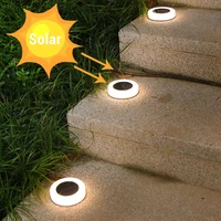 led solar power disk light outdoor garden solar underground lighting waterproof pathway floor under ground spot garden lamp