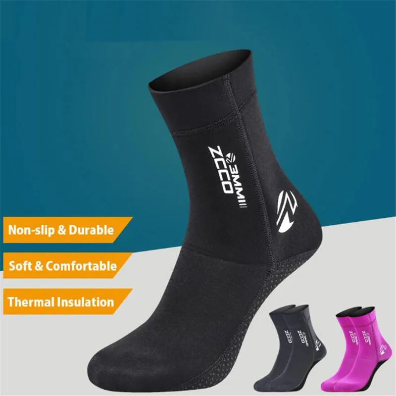 

3mm Neoprene Diving Socks Non-slip Adult Warm Patchwork Wetsuit Shoes Diving Surfing Boots for Men Womens Swimming