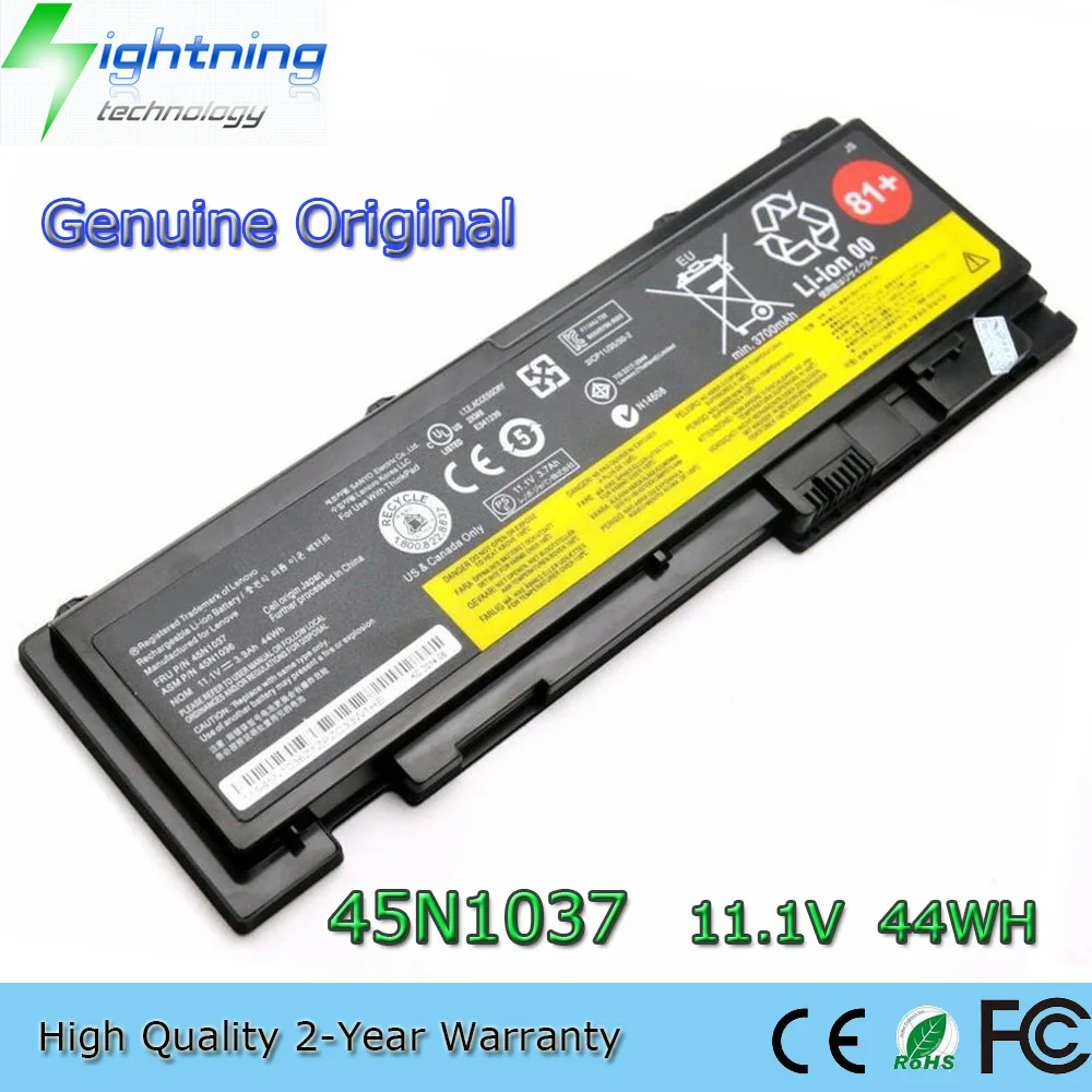 

New Genuine Original 81+ 45N1037 11.1V 44Wh Laptop Battery for Lenovo ThinkPad T420s T420si T430s 45N1036