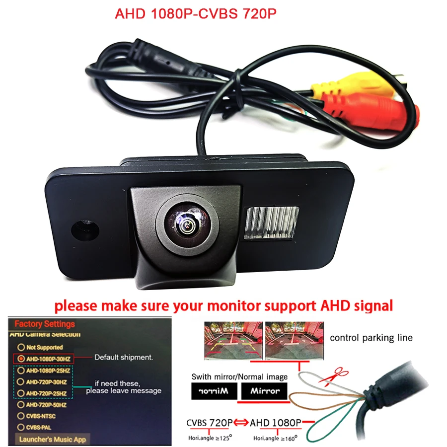 

1920*1080P AHD Car Reverse Rear View Camera for Audi A4(B6/B7/B8) A3 S3S4 B6 A6 S6 Q7 A8 S8 RS4 RS6 camera Dynamic Trajectory