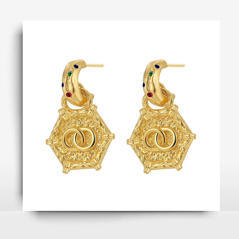 

High-Grade Vintage Luxury Earrings for Women Temperament Earwear Euramerican Fashion Commuter Earring 925 Silver Needle Jewelry