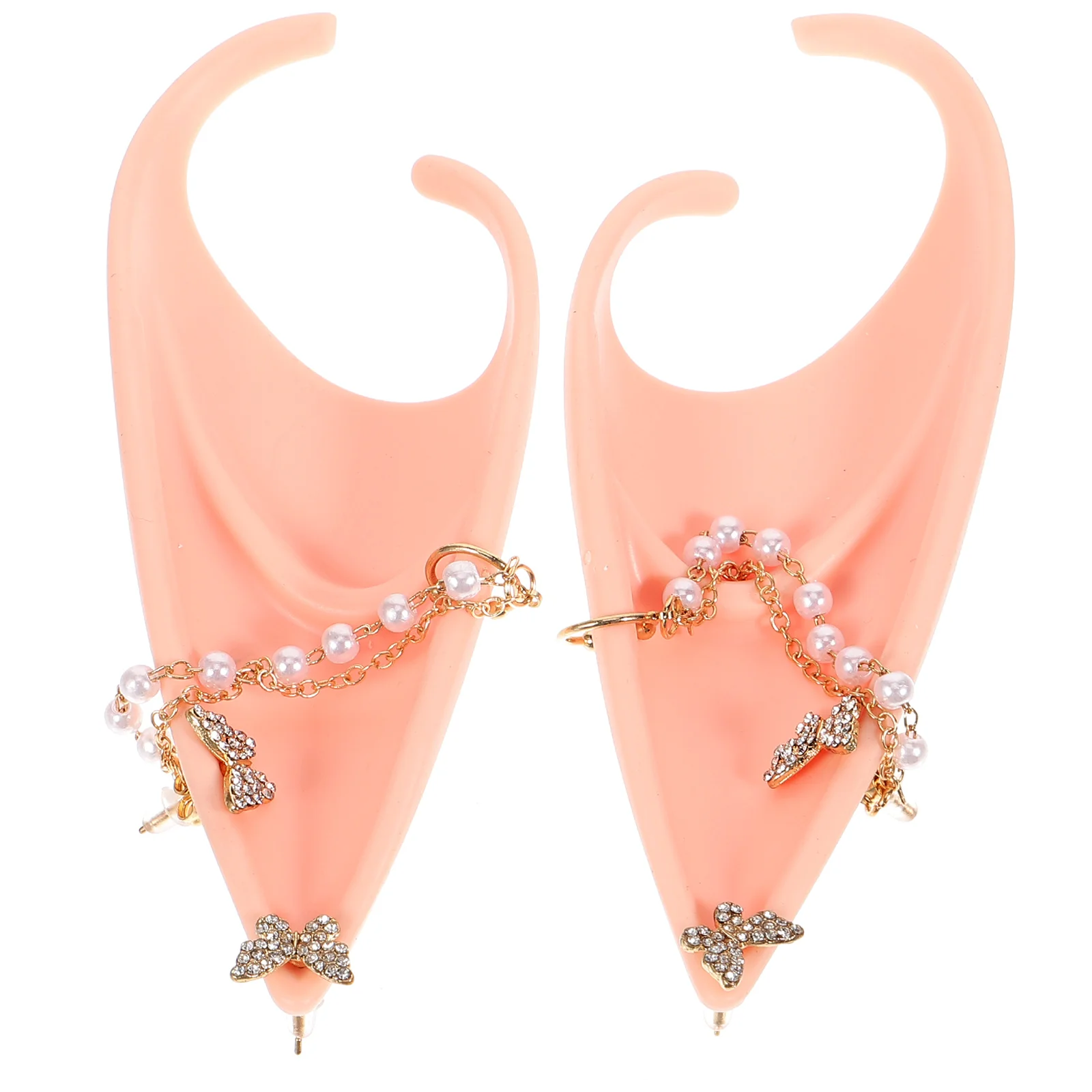 

Fairy Ear Cuff Halloween Costume Accessories Christmas Elf Ears Party Dressing Props Pearl