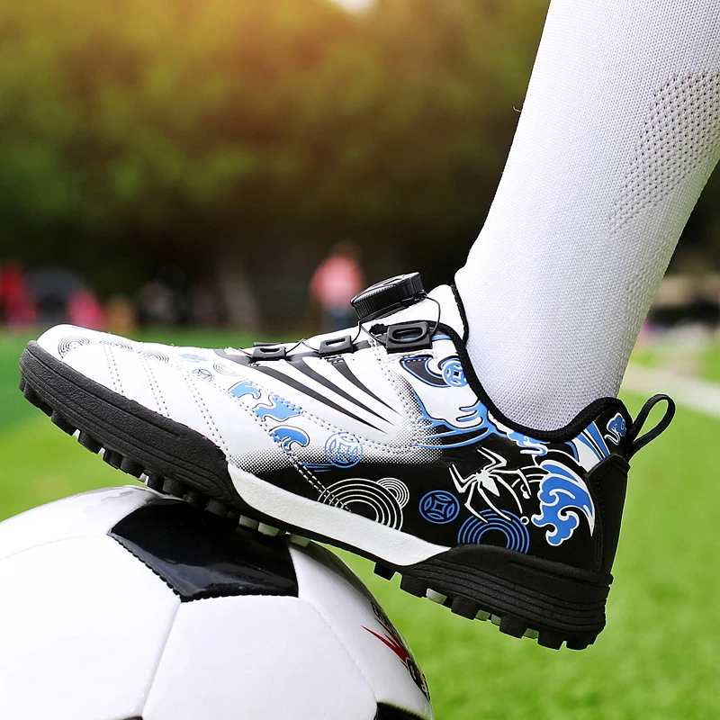 New Soccer Rotary Shoes for Kids Teenagers Boys Long Spikes Sneakers Children Soccer Cleats Football Shoes Zapatos De