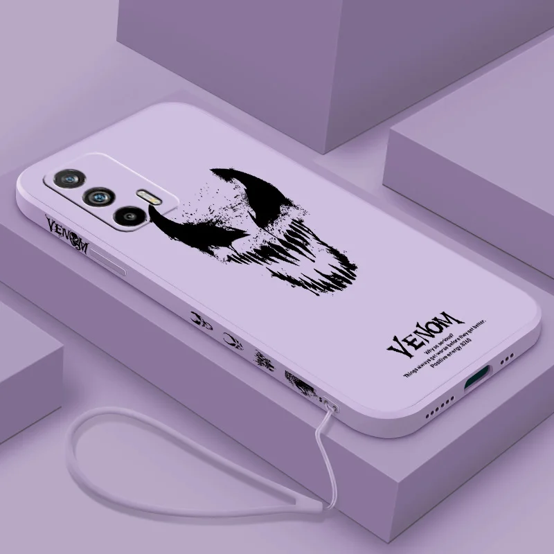 

Marvel Venom For OPPO Realme 10 9 9i 8i 7i 6S 6i 5i Narzo 50A 50i Prime Pro Plus Liquid Left Rope Phone Case