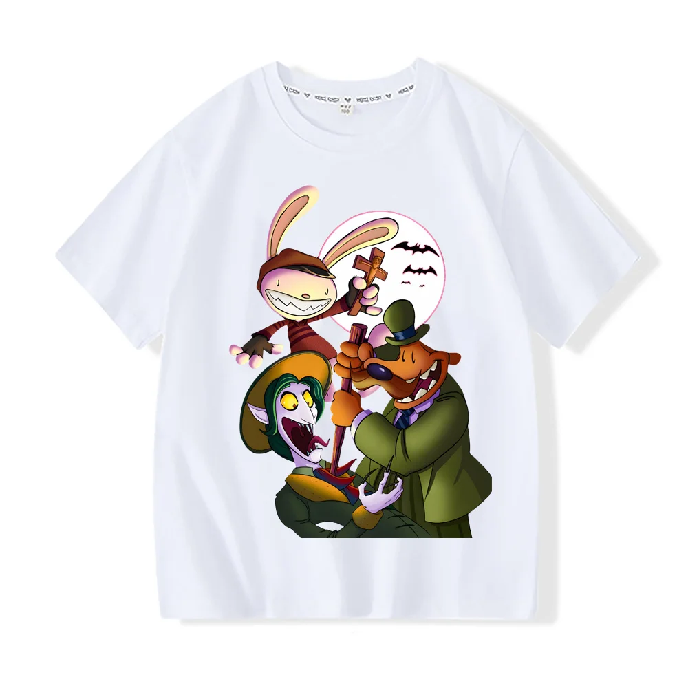 Футболка Sam & Max, повседневная футболка из 100% хлопка для мальчиков и девочек 6-12 лет, футболки для мальчиков, детская футболка с графическим принтом, одежда, футболки, топ (art.: 3920cdba3854e) - 3920cdba3854e