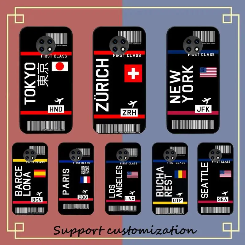 

INS Light Ticket Airplane Phone Case For Redmi Note 4 X 5 A 6 7 8 Pro T 9 Pro 9S 10 Pro 11 Pro 11S 11Epro PocoM3pro