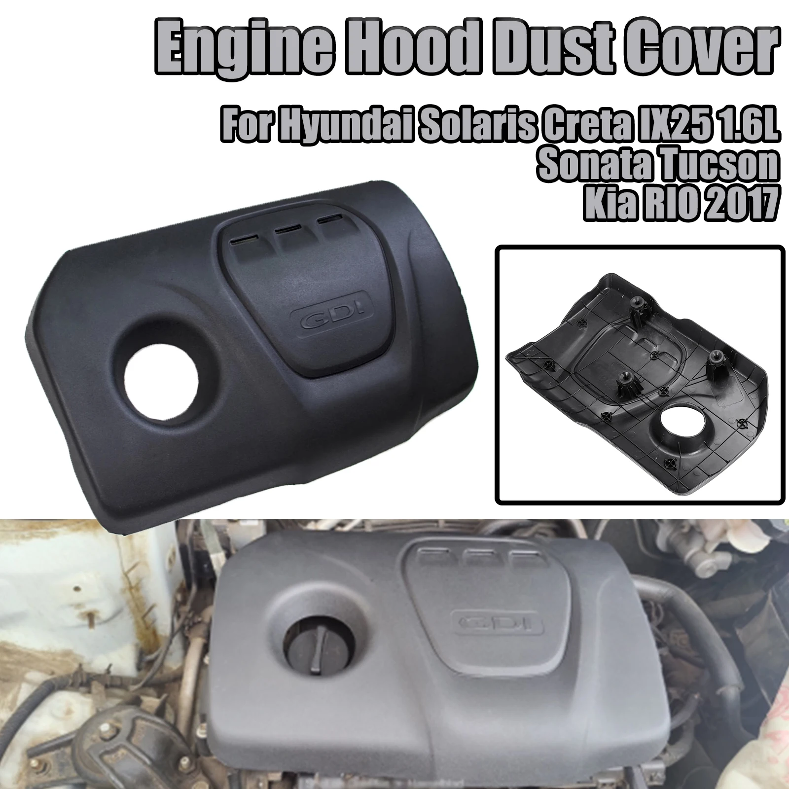 

Передняя крышка капота двигателя автомобиля, пылезащитная крышка 292402B930 для Hyundai Solaris, Creta IX25 1,6 Kia RIO 2017 Sonata Tucson