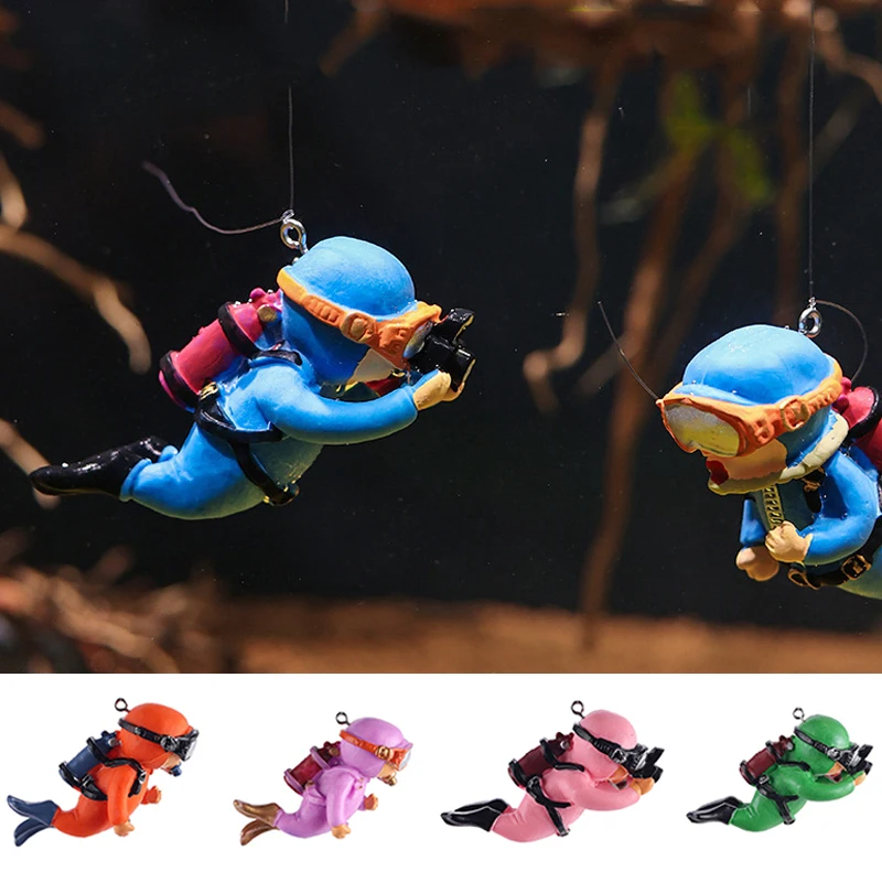 

Kawaii Resin Frogman Aquarium Ornaments Interesting Floating Decoration Simulated Mini Diver Fish Tank Aquarium Accessories 2023