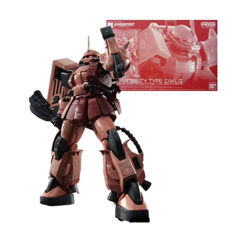 

Bandai Genuine Gundam Model Kit Anime Figures RG 1/144 High Mobility Zaku 2 Team Monstrum Action Figure Toys Children's Gift