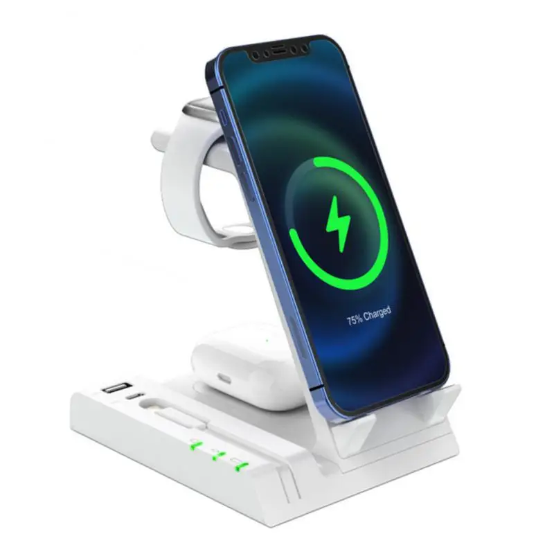 Phone Accessories Charging Stand Pad 6 In 1 Quick Charging Dock Station Multifunctional Qi Fast Charging Wireless Charger Stand