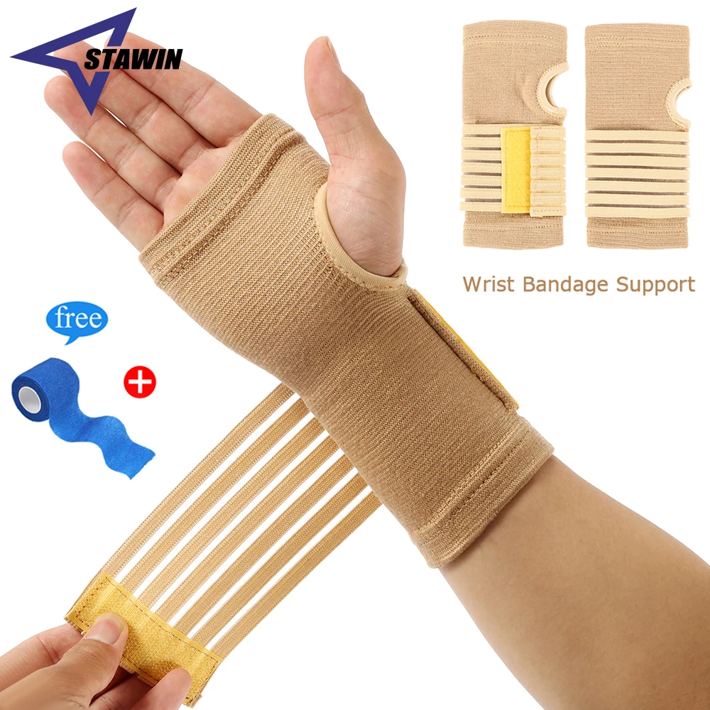 

2Pcs Elastic Bandage Wrist Guard Support Arthritis Sprain Band Carpal Protector Hand Brace Accessories Sports Safety Wristband