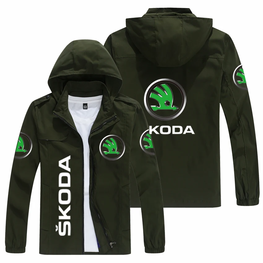 

2022 new spring and autumn men's SKODA Logo Hoodie Jacket popular print casual fashion loose rider jacket men's street baseball