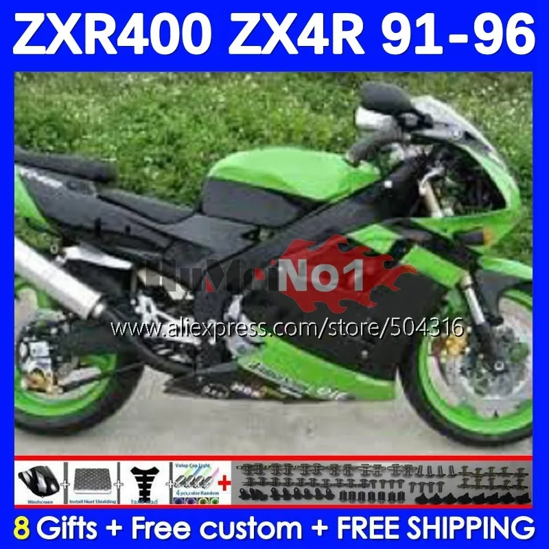 

Body For KAWASAKI NINJA ZXR-400 green stock ZXR 400 ZX4R 113MC.72 ZXR400 91 92 93 94 95 96 1991 1992 1993 1994 1995 1996 Fairing