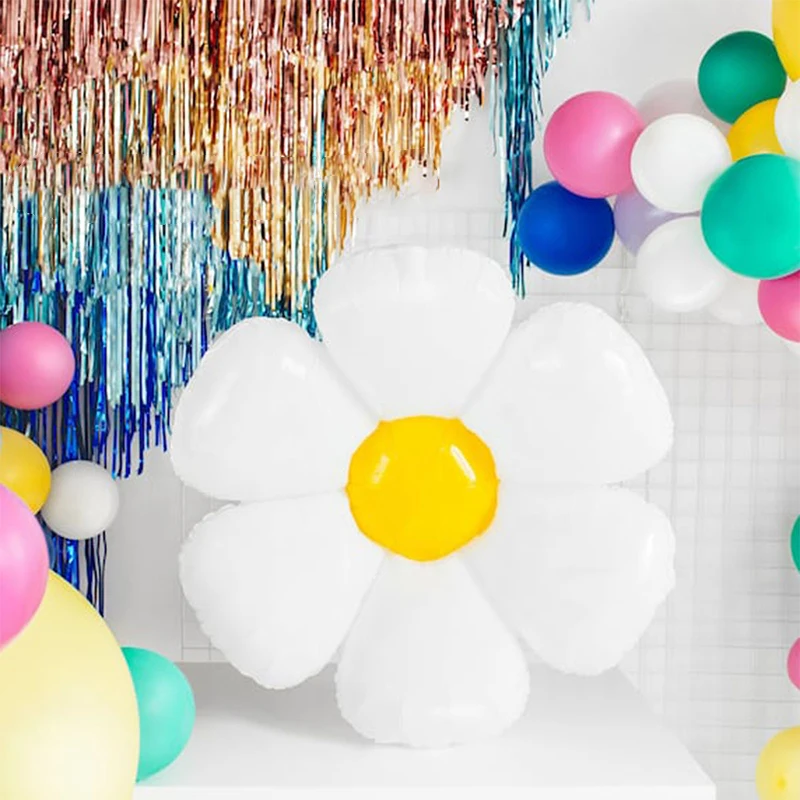 

10Pcs White Daisy Flower Foil Balloon Multi Size Sunflower Balloons Baby Shower Birthday Wedding Party Decoration Photo Props