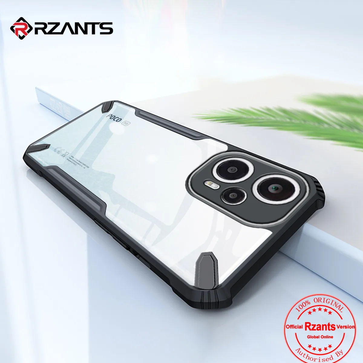 Прозрачный чехол Rzants для Xiaomi Poco F5 Redmi Note12 Turbo [Bull] дизайнерский тонкий прочный