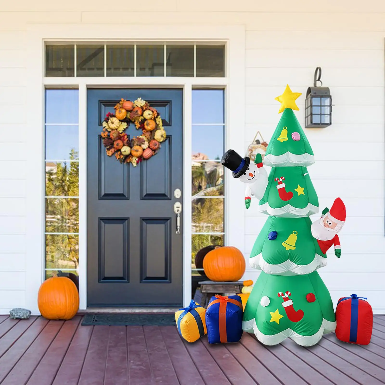 

Giant Christmas Inflatable with Claus Gift Boxes for Garden Party Outdoor