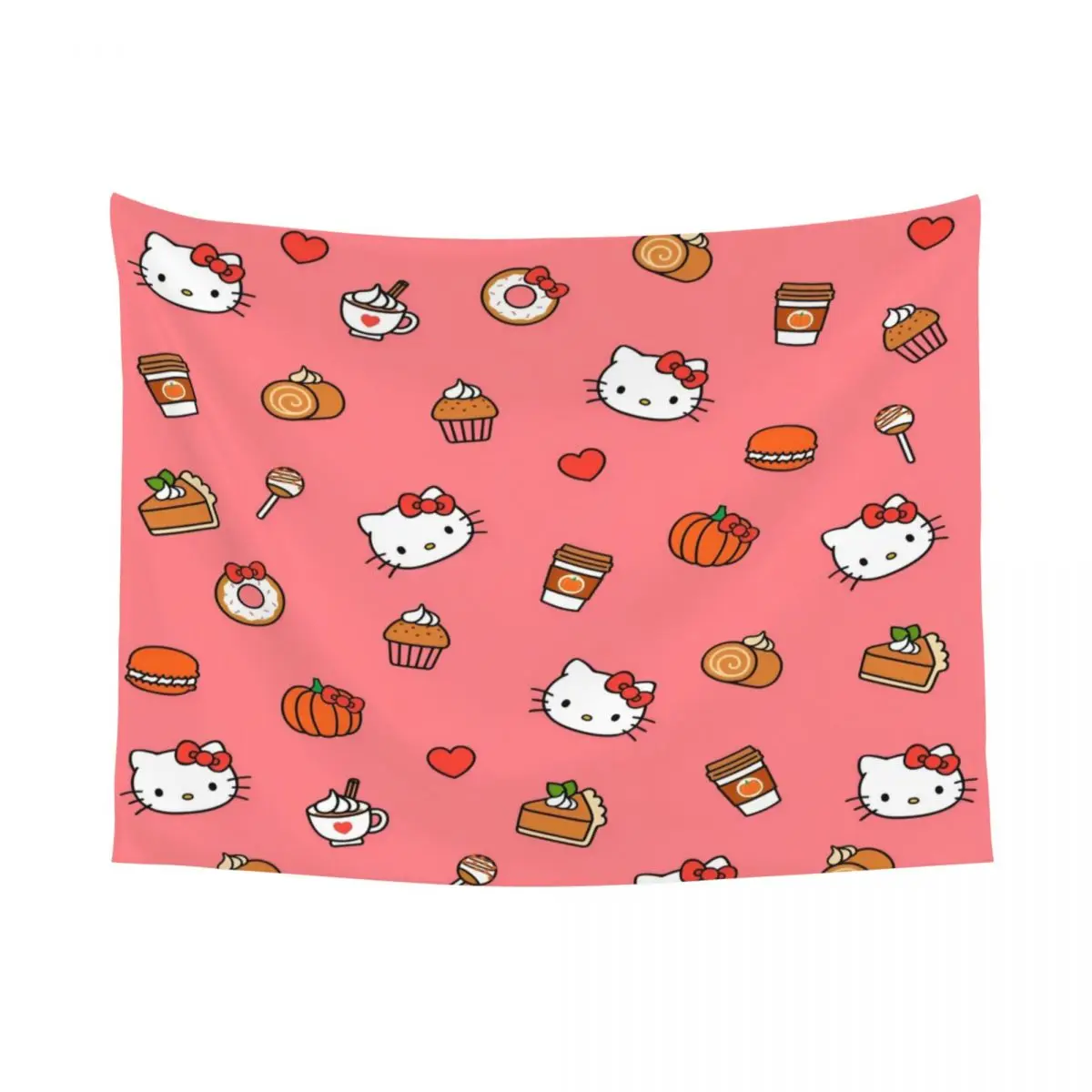 Официальный гобелен с тыквой Hello Kitty красочная ткань настенный декор для комнаты